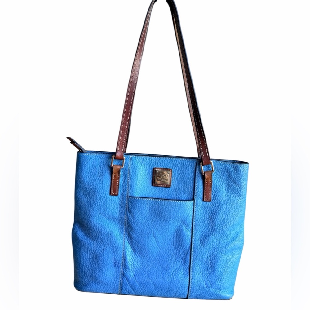 DOONEY & BOURKE Sky Blue Pebbled Grained Leather Small Lexington Tote Purse Bag